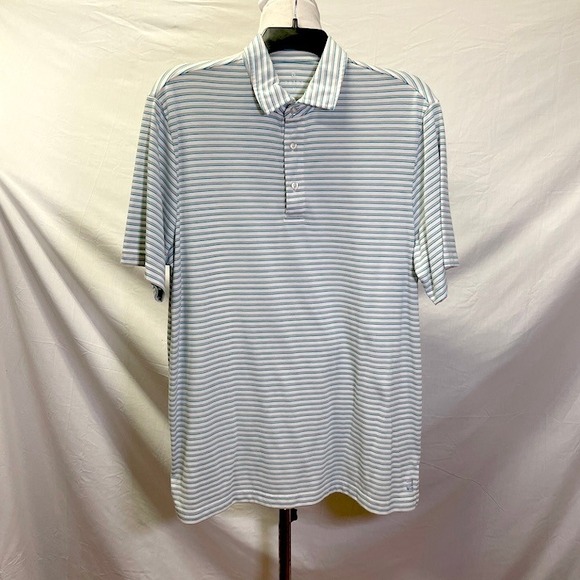 ZELOS White with Blue Brown Stripes Men's Size M - Picture 1 of 4